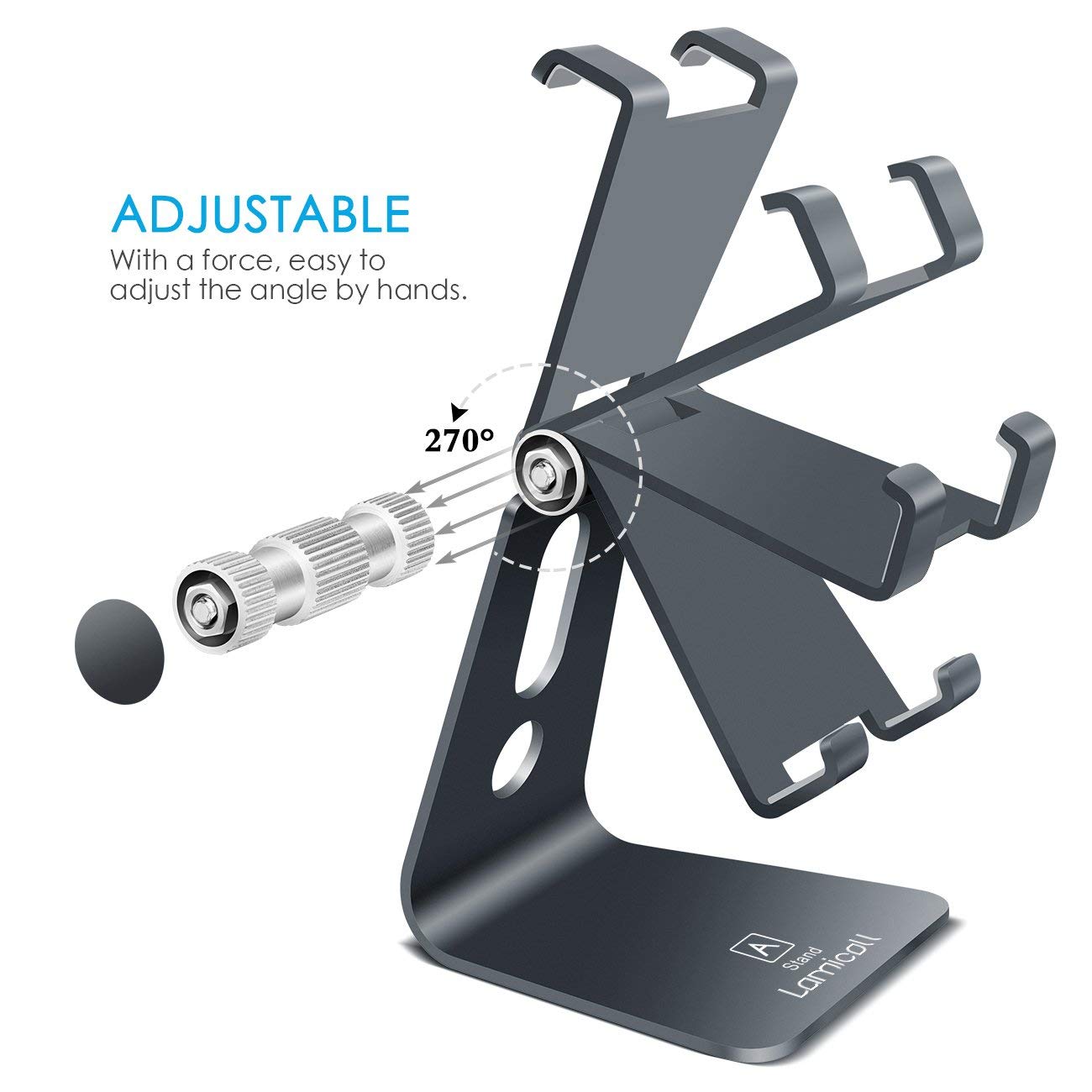 Lamicall Adjustable Cellphone Stand  & Holder - Gray